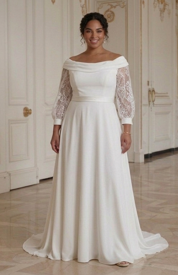 Betaalbare Bruidsjurk in Grote Maten, Elegante Stijl