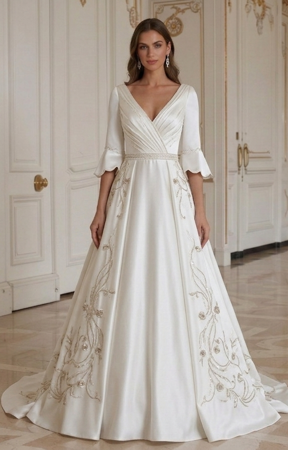 Cheap Satin Wedding Dress Elegant Bridal Style