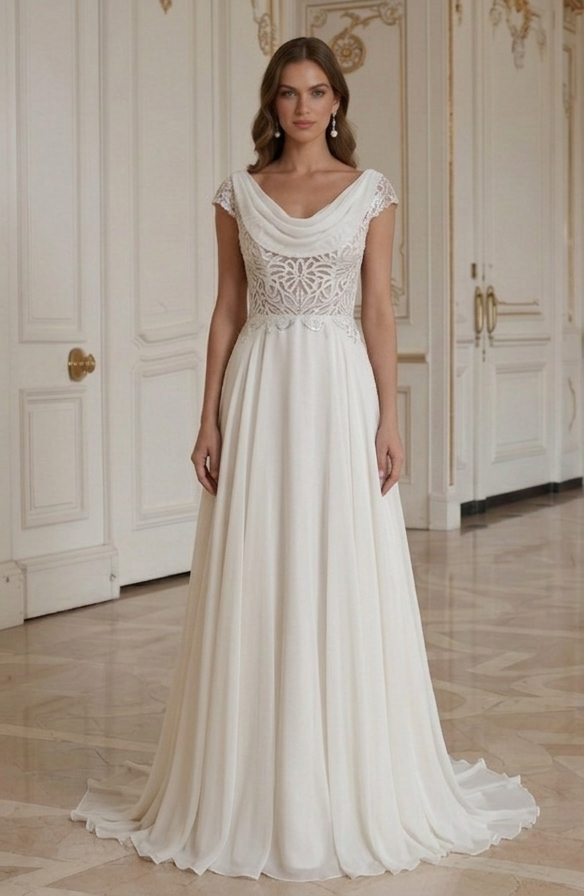 Robe de mariée en chiffon Style nuptial contemporain