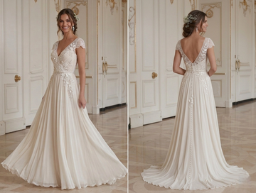 Chiffon Wedding Dress Destination Wedding Bridal Style