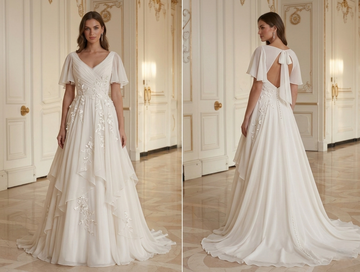 Chiffon Wedding Dress Elegant Bridal Look