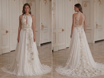 Chiffon Wedding Dress Feminine Bridal Shape