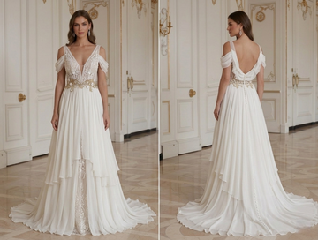 Chiffon Wedding Dress Feminine Elegant Style