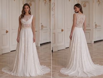 Chiffon Hochzeitskleid für Strandbraut Brautmode