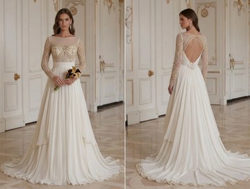 Chiffon Wedding Dress For Black Tie Wedding