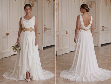 Chiffon Wedding Dress For Curvy Bride Elegant Style