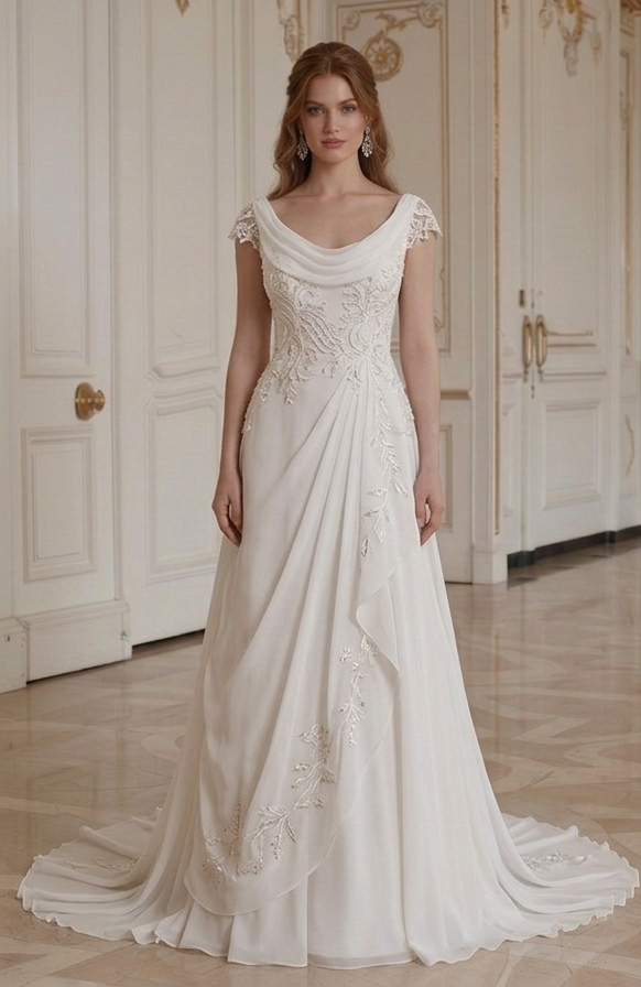 Chiffon Bruidsjurk Voor Elegante Ceremonie