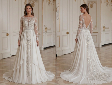 Chiffon Wedding Dress For Elegant Wedding Bridal