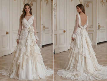 Chiffon Wedding Dress For Formal Ceremony Bridal