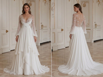 Chiffon Wedding Dress For Modern Ceremony Bridal