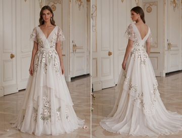 Robe de mariée en chiffon pour mariage en plein air