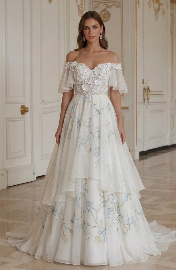 Robe de mariée en chiffon pour mariée d'été