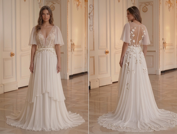 Chiffon Wedding Dress For Summer Wedding Bridal