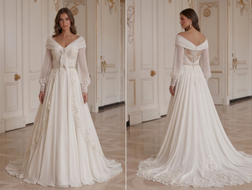 Chiffon Wedding Dress For Traditional Wedding