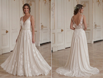 Robe de mariée en chiffon pour mariage tropical