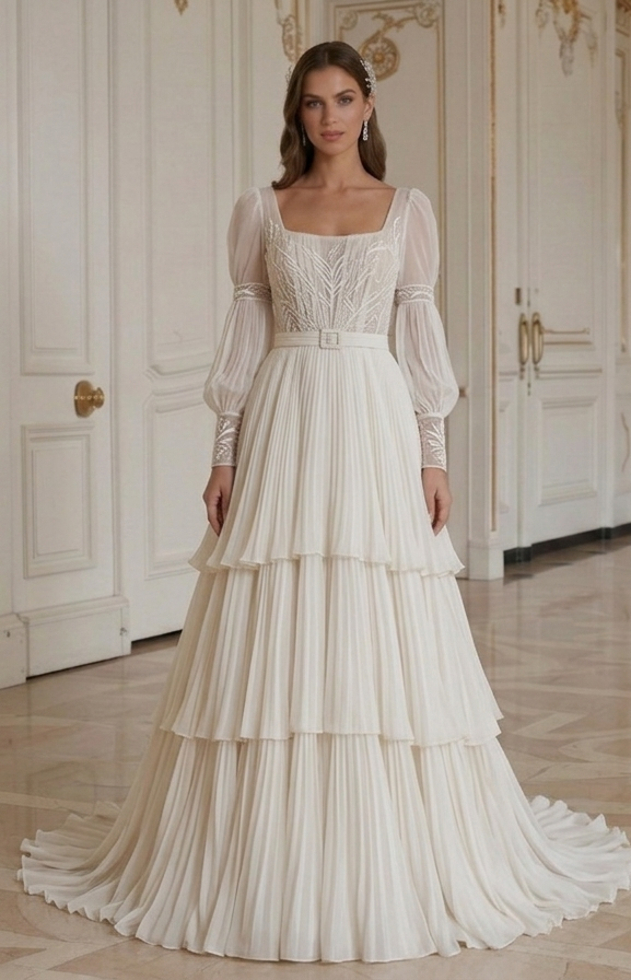Robe de mariée en chiffon Style nuptial moderne et chic