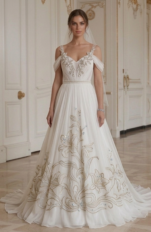Robe de mariée en chiffon Style nuptial en promotion