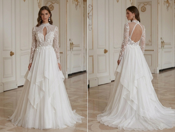 Chiffon Wedding Dress Soft Layered Skirt Bridal