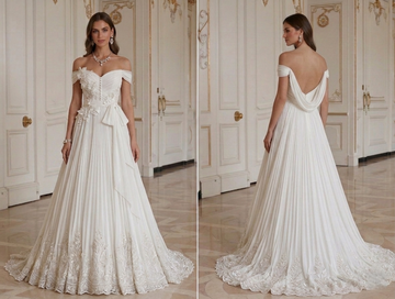 Chiffon Wedding Dress Structured Bridal Fit