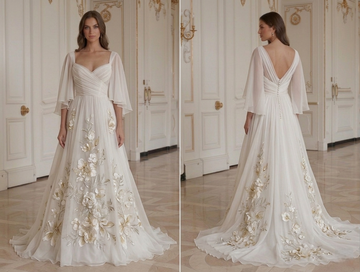 Chiffon Wedding Dress With A-Line Silhouette Bridal