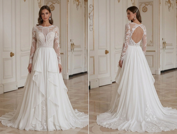 Chiffon Wedding Dress With Elegant Feminine Style