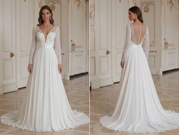 Chiffon Wedding Dress With Modern Minimal Style