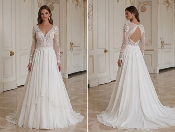 Chiffon Wedding Dress With Romantic Flowing Style