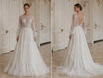 Chiffon Wedding Dress With Sequin Detail Bridal