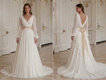 Chiffon Wedding Dress With Soft Fabric Bridal