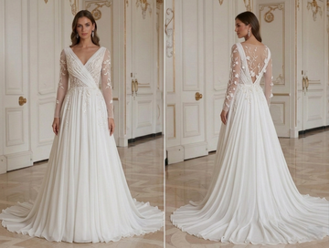 Chiffon Wedding Dress With Train Bridal Style