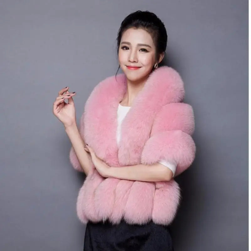 Classic Wedding Jacket Elegant Ladies 7 Colors Soft Fur Shawl Faux Fox Feathers Adult Bride Dress Female Cape Autumn And Winter Sarah Houston