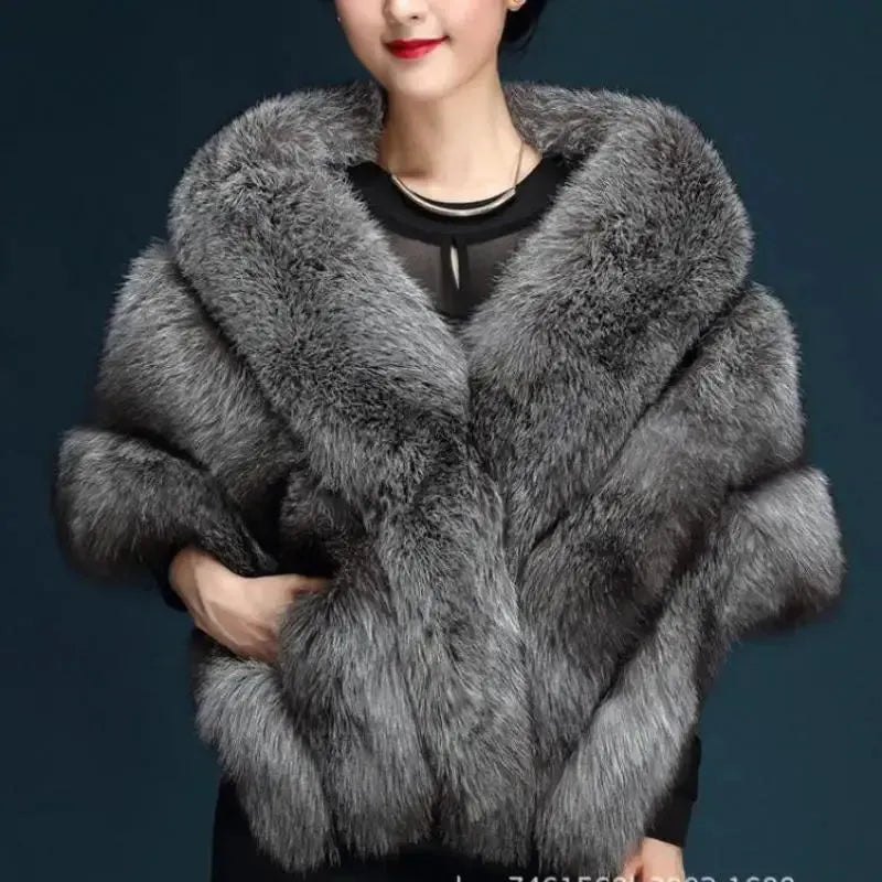 Classic Wedding Jacket Elegant Ladies 7 Colors Soft Fur Shawl Faux Fox Feathers Adult Bride Dress Female Cape Autumn And Winter