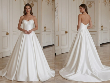 Vestido de Noiva Princesa Clássico Corpete Coração Doce