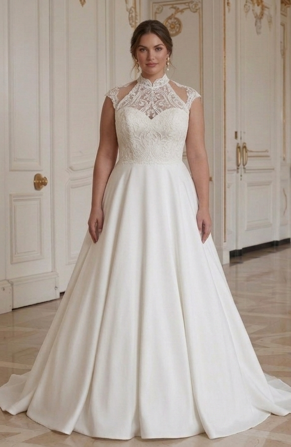 Klassieke Witte Bruidsjurk Voor Ronde Vrouwen Tijdloze Bruidsstijl