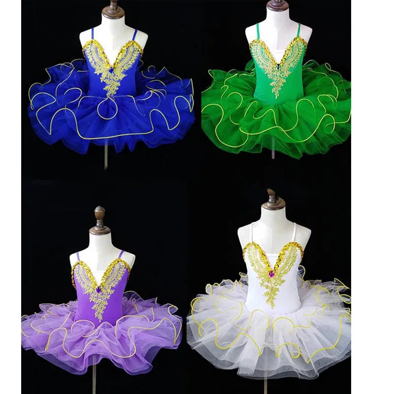 Colors professional ballet tutu dress girl dance costume child Performance ballerinas tutu kids child Carnival Jazz dance dress Sarah Houston