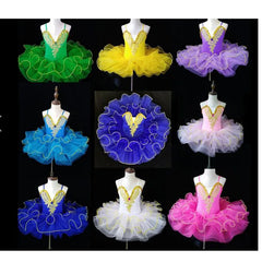 Colors professional ballet tutu dress girl dance costume child Performance ballerinas tutu kids child Carnival Jazz dance dress Sarah Houston