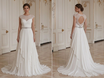 Custom Chiffon Wedding Dress Tailored Bridal