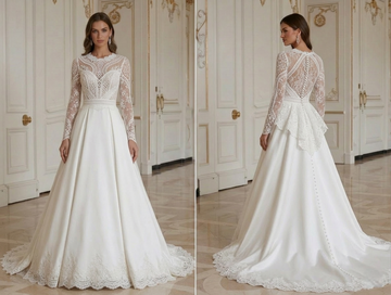 Maßgeschneidertes Spitzenhochzeitskleid Individuelles Brautkleid