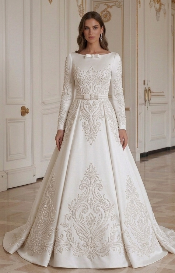 Custom Satin Wedding Dress Tailored Bridal