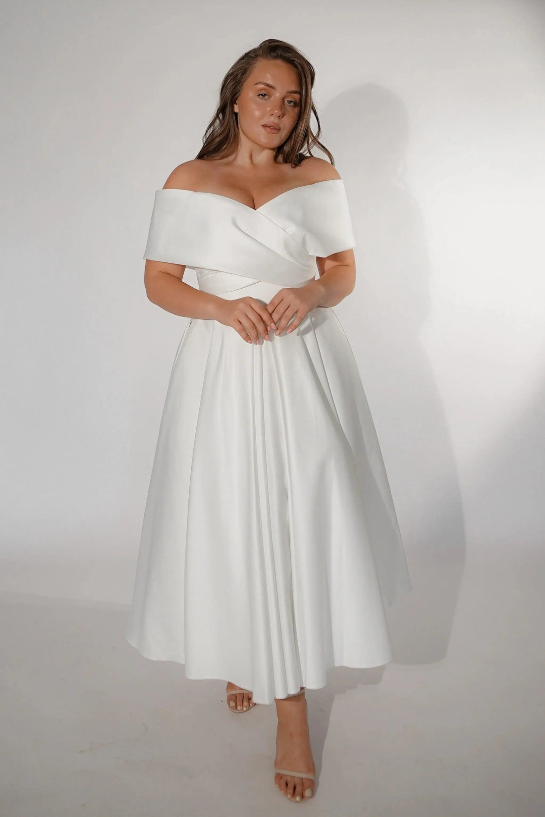 Plus-Size Satin Wedding Dress Modern Dress Vestido De Novia Bow Simple Court Train Bridal Gown Satin Mermaid Princess Satin