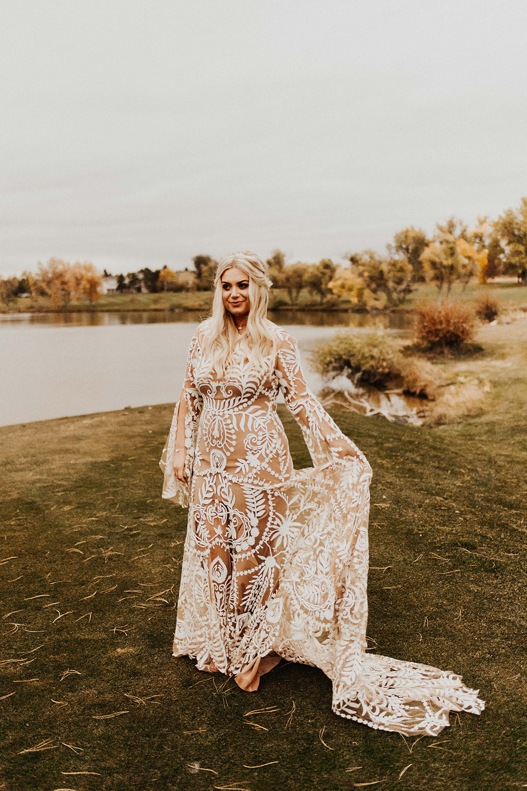 Vestido de novia de dos piezas con encaje y mangas largas de murciélago, envío directo, talla grande, hecho a medida, estilo sirena, rústico, espalda abierta, estilo bohemio 