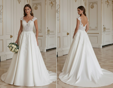 Vestido de Noiva Linha A Inspirado em Designer Luxuoso
