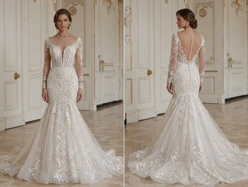 Vestido de Noiva Sereia Inspirado em Designer Luxuoso