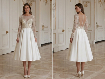 Vestido de Novia Corto Inspirado en Diseñador Nupcial de Lujo