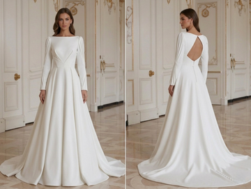 Vestido de Noiva Minimalista Moderno de Designer Estilo Alta-Costura