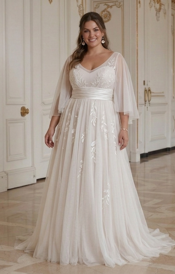 Bestemming Bruidsjurk Voor Plus Size Bruid Lichtgewicht Bruidsjurk