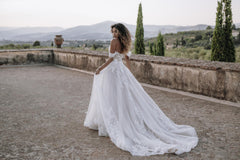 Exquisite Off Shoulder Wedding Dresses Sweetheart Applique Bride Gowns A-Line vestidos de novia playa Custom Made