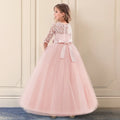 Elegant Princess Lace Dress Kids Flower Embroidery Dresses For Girls Vintage Children Dresses for Wedding Party Long Ball Gown Sarah Houston