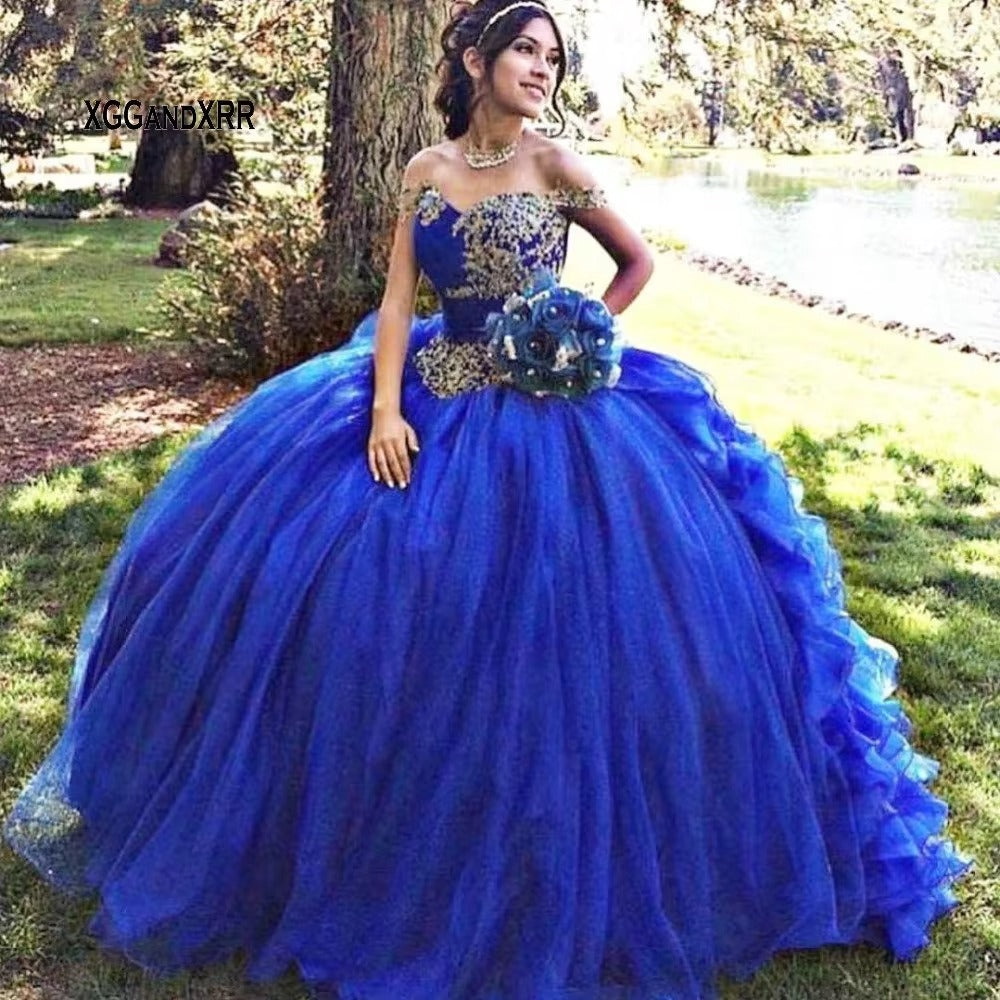 Organza Ball Gown Quinceanera Dress Sweetheart Corset Sweet 16 Dress Sparkly paljetter Lace-Up Vestido 15 Anos