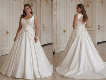 Robe de Mariée Élégante Style Bal pour Mariée Pulpeuse Princesse